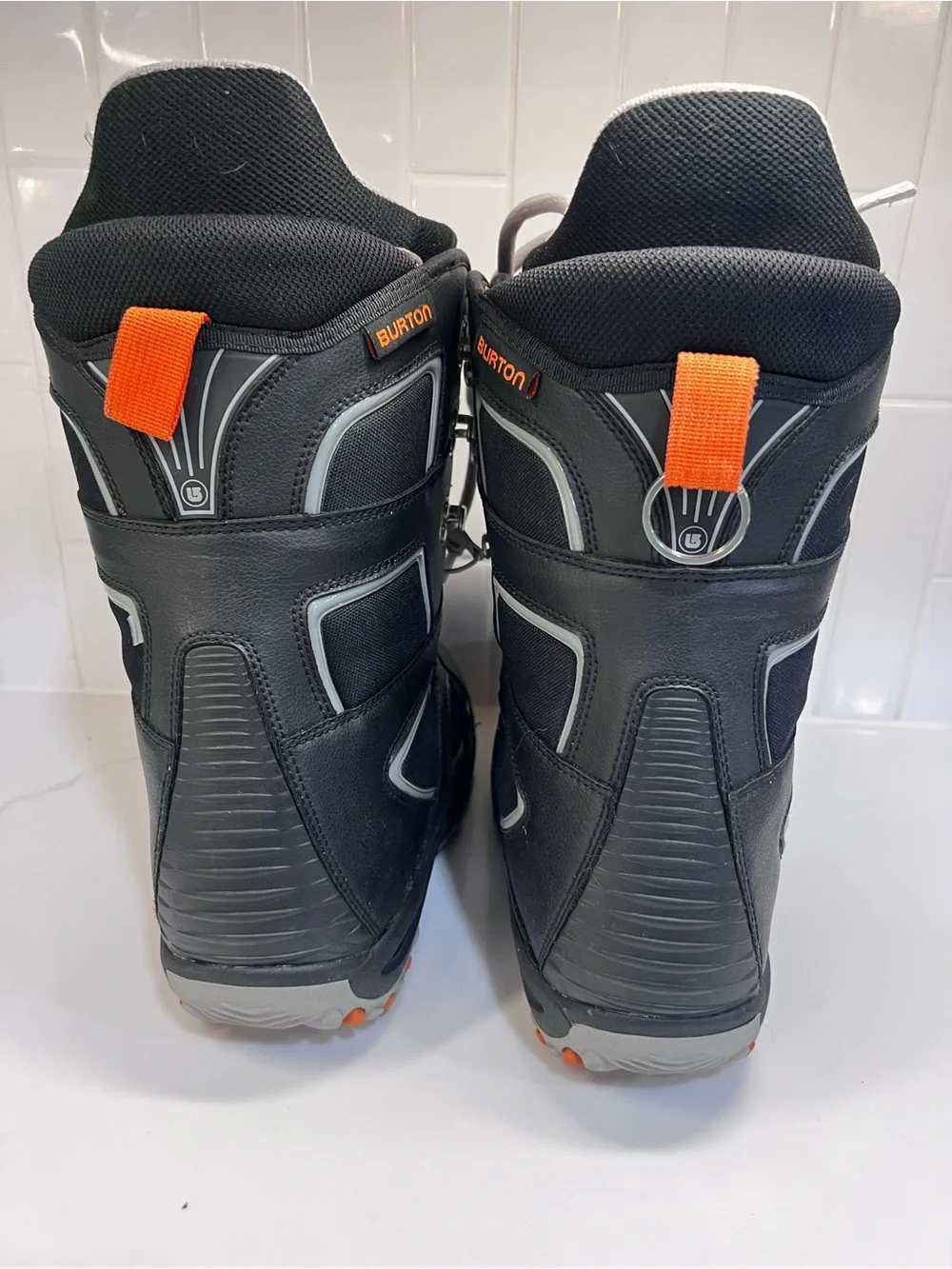Burton Fader Matrix 2 Lace Snowboarding Boots Black/Grey/Orange Size Men's 8